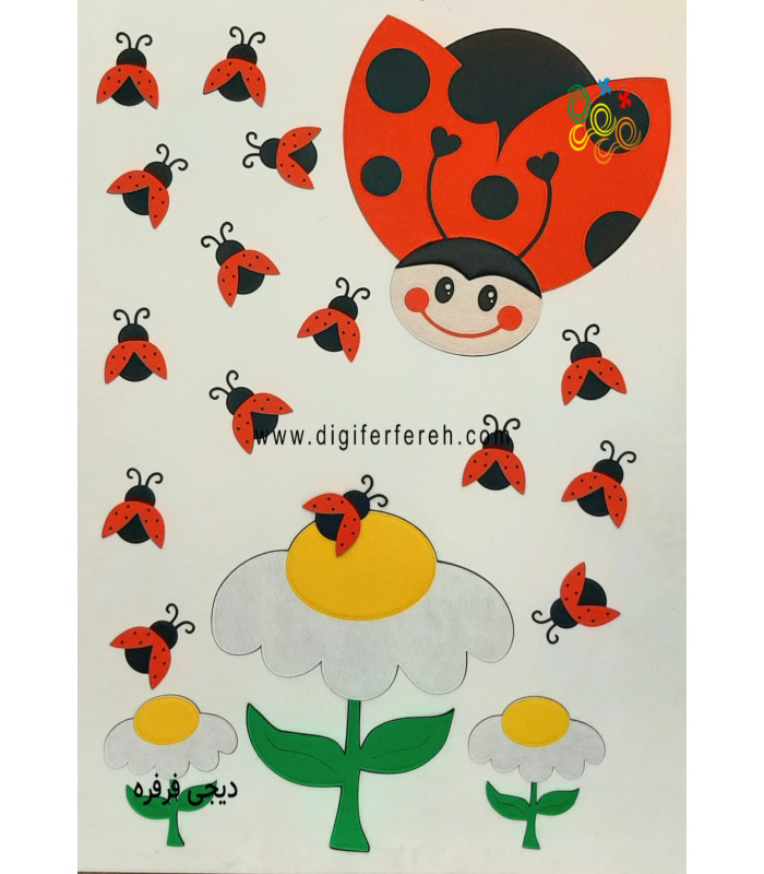 دکور در طرح گل و کفشدوزک