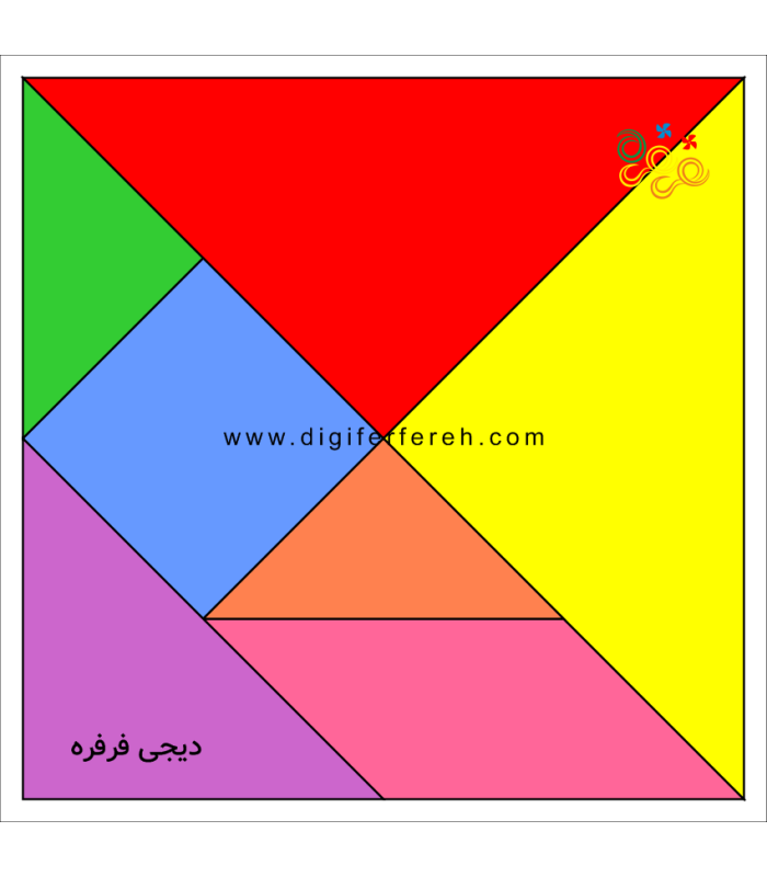 تانگرام نمدی 20 سانتی 7 قطعه ای رنگی | 109,000 تومان