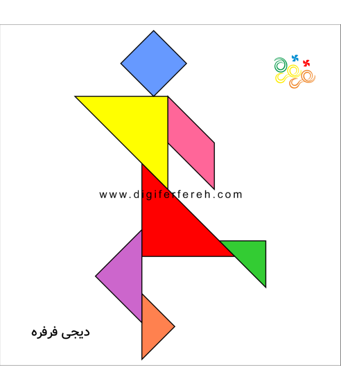 تانگرام نمدی 20 سانتی 7 قطعه ای رنگی | 109,000 تومان