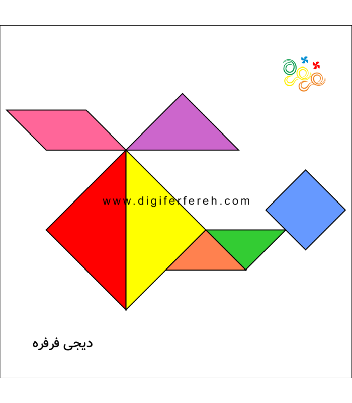 تانگرام نمدی 20 سانتی 7 قطعه ای رنگی | 109,000 تومان