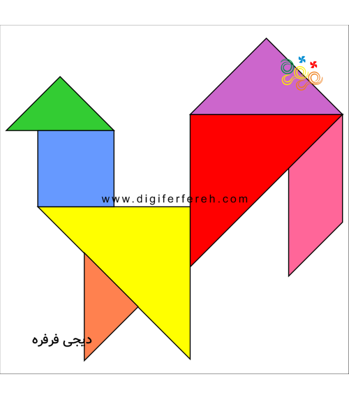 تانگرام نمدی 20 سانتی 7 قطعه ای رنگی| 109,000 تومان