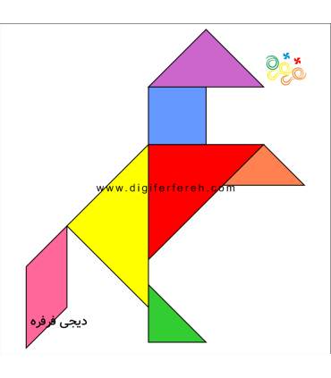 تانگرام نمدی 20 سانتی 7 قطعه ای رنگی