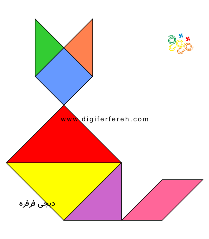 تانگرام نمدی 20 سانتی 7 قطعه ای رنگی|109,000 تومان