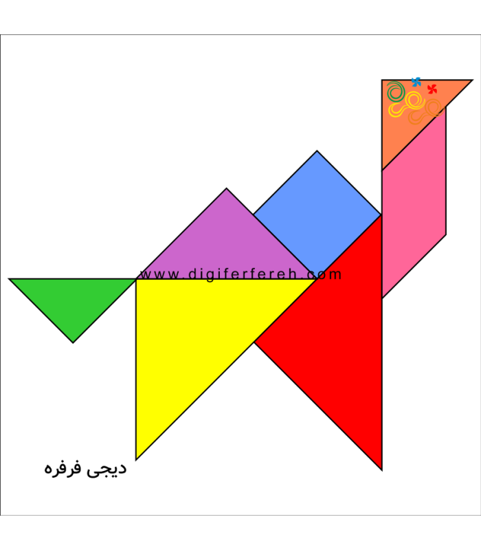 تانگرام نمدی 20 سانتی 7 قطعه ای رنگی|109,000 تومان