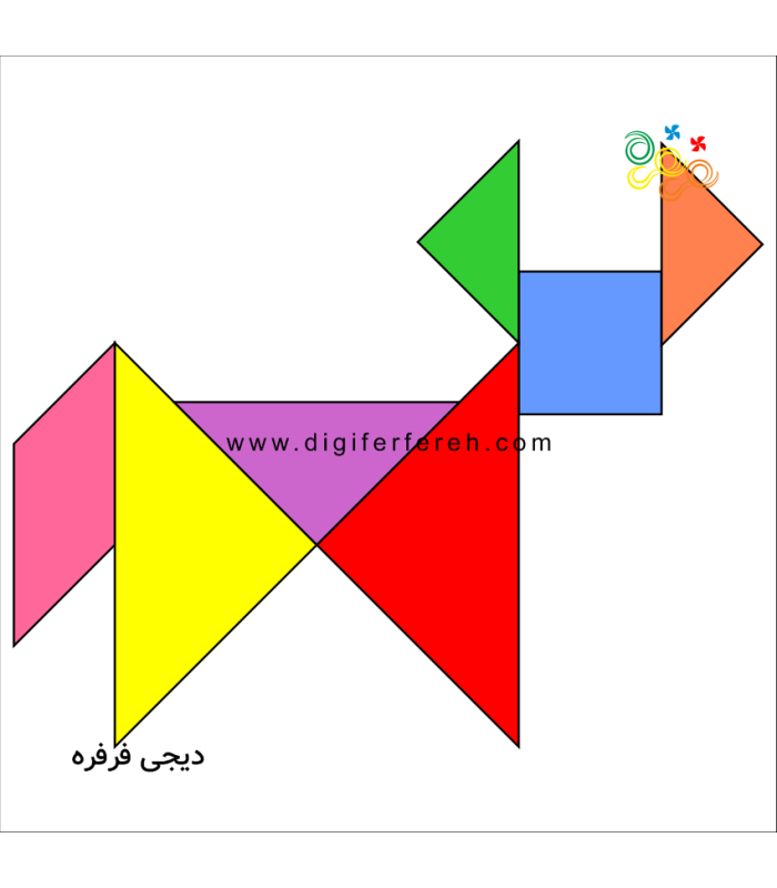 تانگرام نمدی 20 سانتی 7 قطعه ای رنگی|109,000 تومان