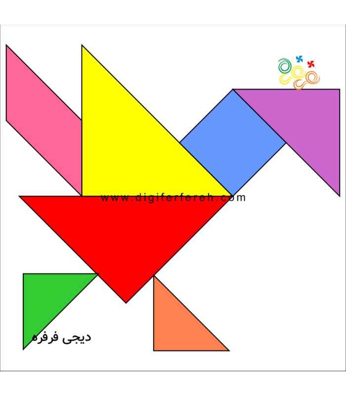 تانگرام نمدی 20 سانتی 7 قطعه ای رنگی|109,000 تومان