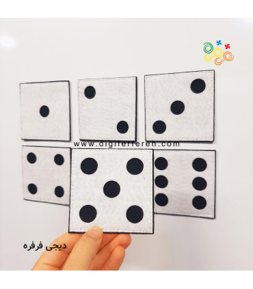 فلش کارت 0 تا 6 تاس