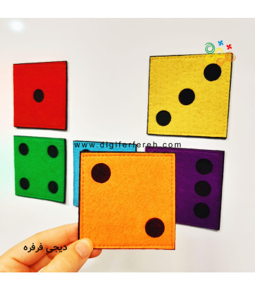 فلش کارت رنگی 0 تا 6 تاس