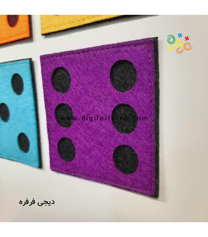 فلش کارت رنگی 0 تا 6 تاس