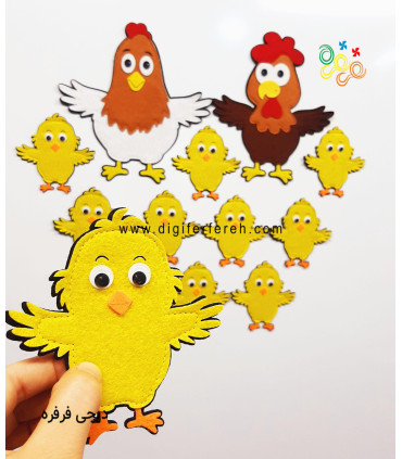 پک مرغ و خروس 20 سانتی و جوجه 10 سانتی