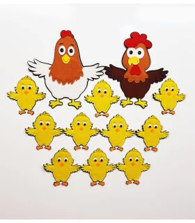 پک مرغ و خروس 20 سانتی و جوجه 10 سانتی