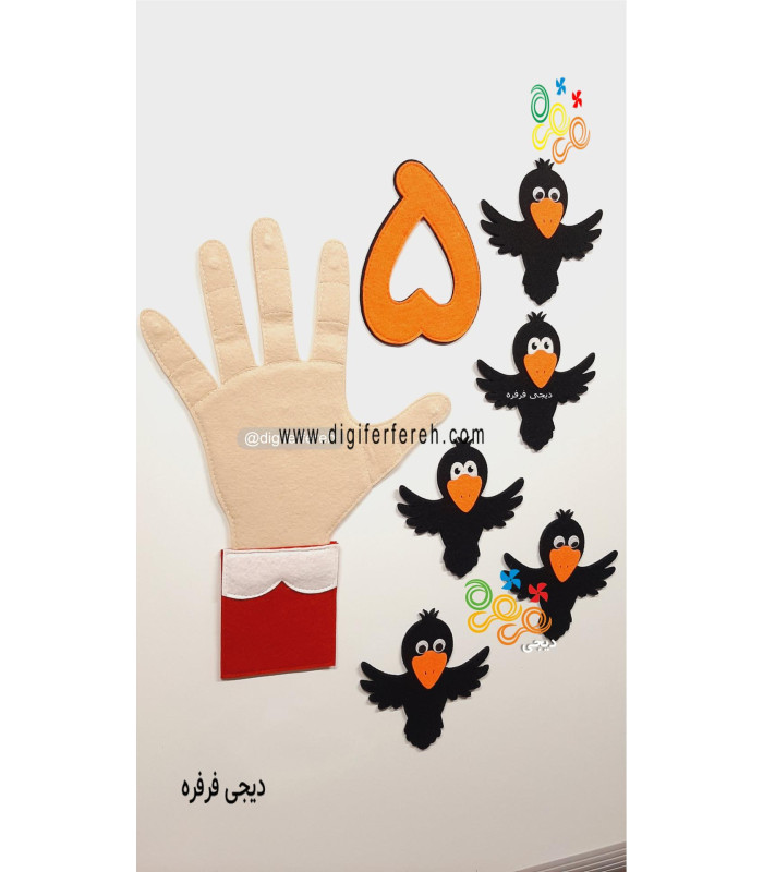 پک 5 عددی کلاغ مگنتی