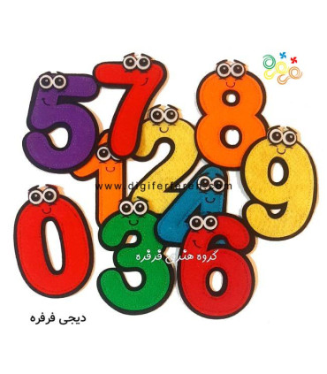 اعداد انگلیسی فانتزی نمدی 10 سانتی