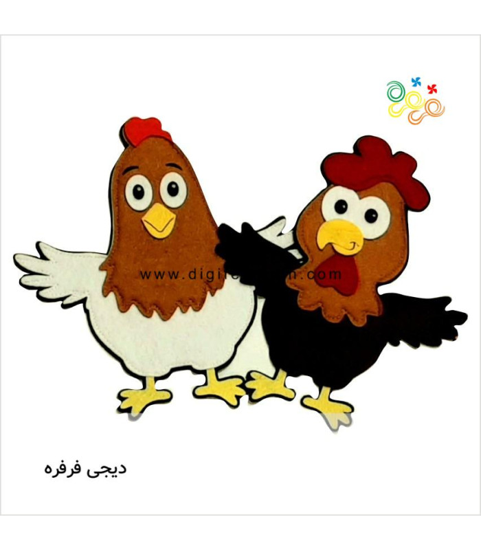 مرغ و خروس مگنتی - 20 سانتی