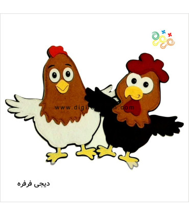مرغ و خروس مگنتی - 20 سانتی