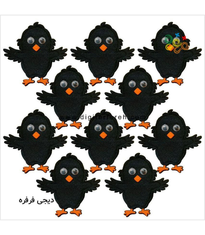 پک ده تایی جوجه مشکی 11 سانتی مگنتی