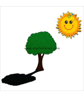 پک سایه درخت مگنتی شامل درخت و سایه ها و خورشید