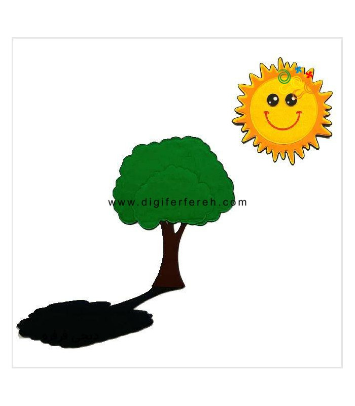 پک سایه درخت مگنتی شامل درخت و سایه ها و خورشید