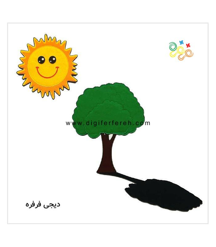 پک سایه مگنتی شامل درخت و سایه ها و خورشید