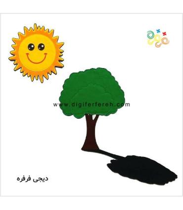 پک سایه مگنتی شامل درخت و سایه ها و خورشید