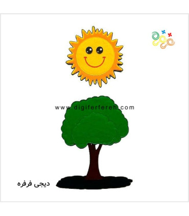 پک سایه مگنتی شامل درخت و سایه ها و خورشید